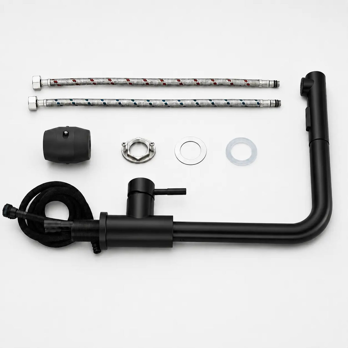 Robinet Cuisine Douchette Design - Lumen - Noir mat