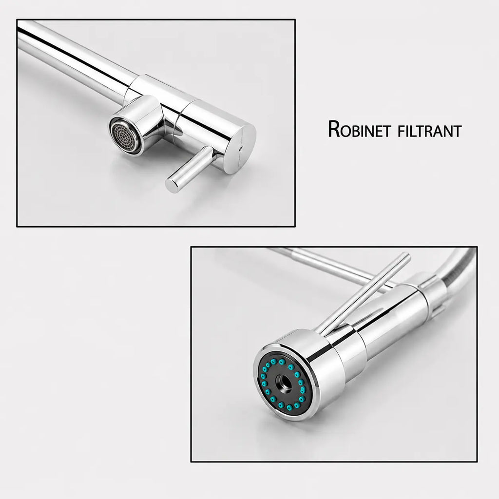 Robinet filtrant chromé pour cuisine
