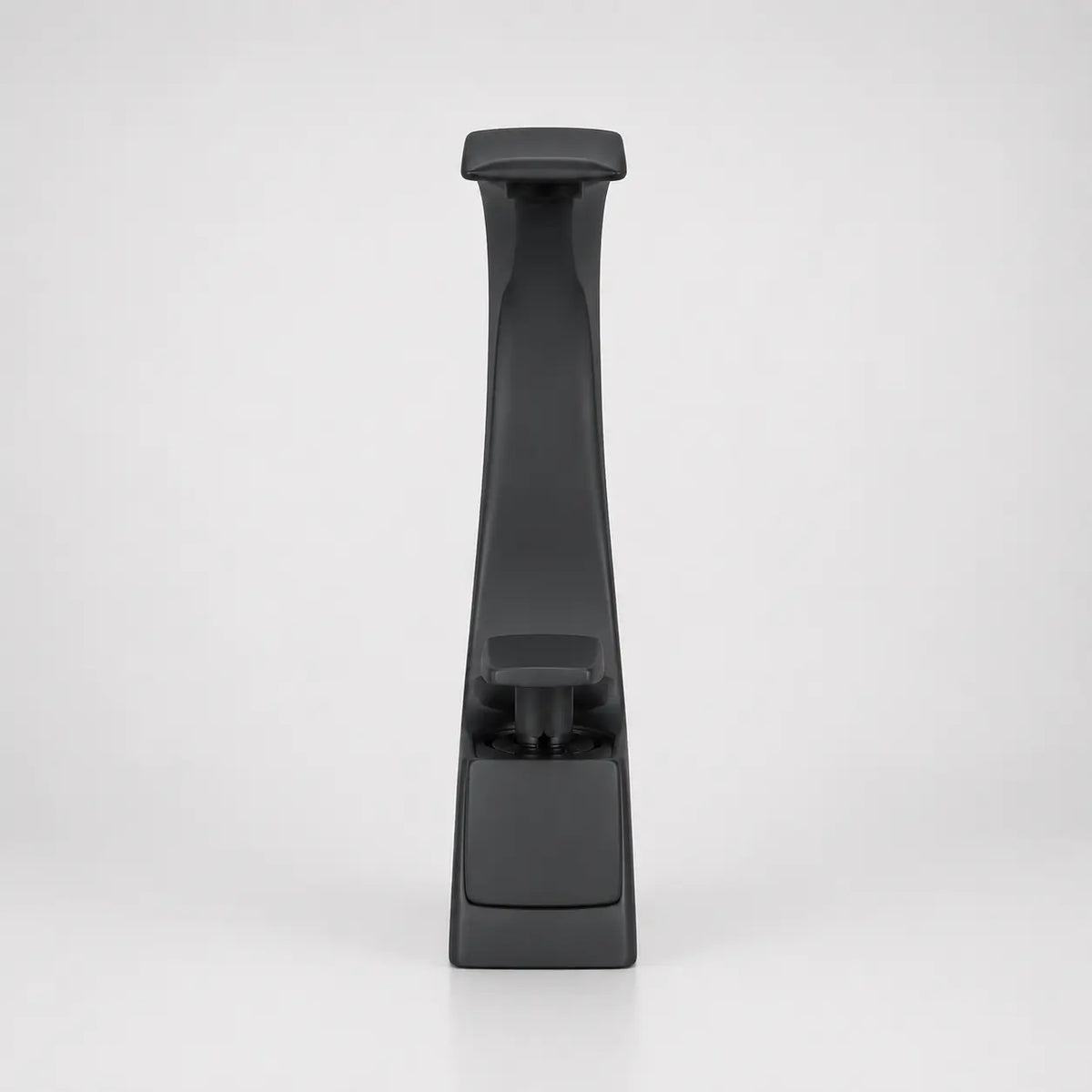 Robinet mitigeur de lavabo noir mat au design élancé et contemporain, idéal pour salle de bain haut de gamme